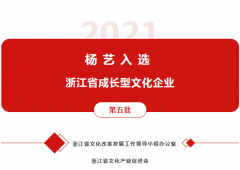 尊龙集团入选 “浙江省成长型文化企业”